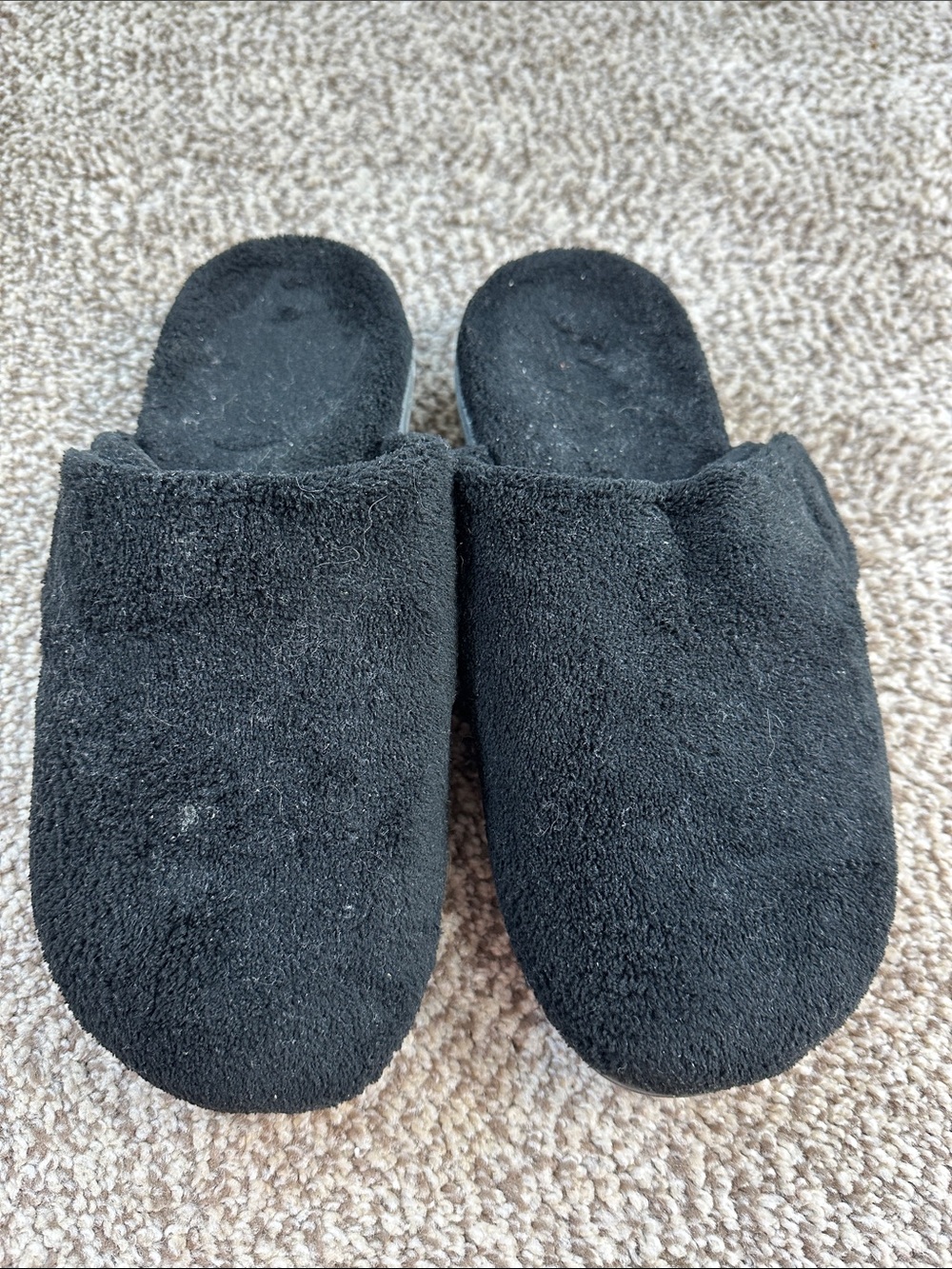 Vionic Black Plush Slide Slippers - Picture 2 of 5